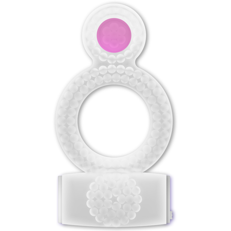 CASUAL LOVE - ANILLO VIBRADOR DOBLE PLACER TRANSPARENTE