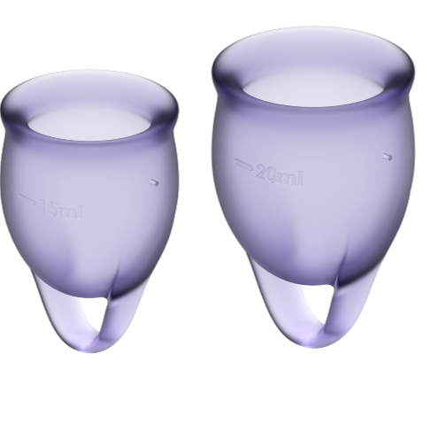 SATISFYER - COPA MENSTRUAL FEEL CONFIDENT MORADA 15 + 20 ML