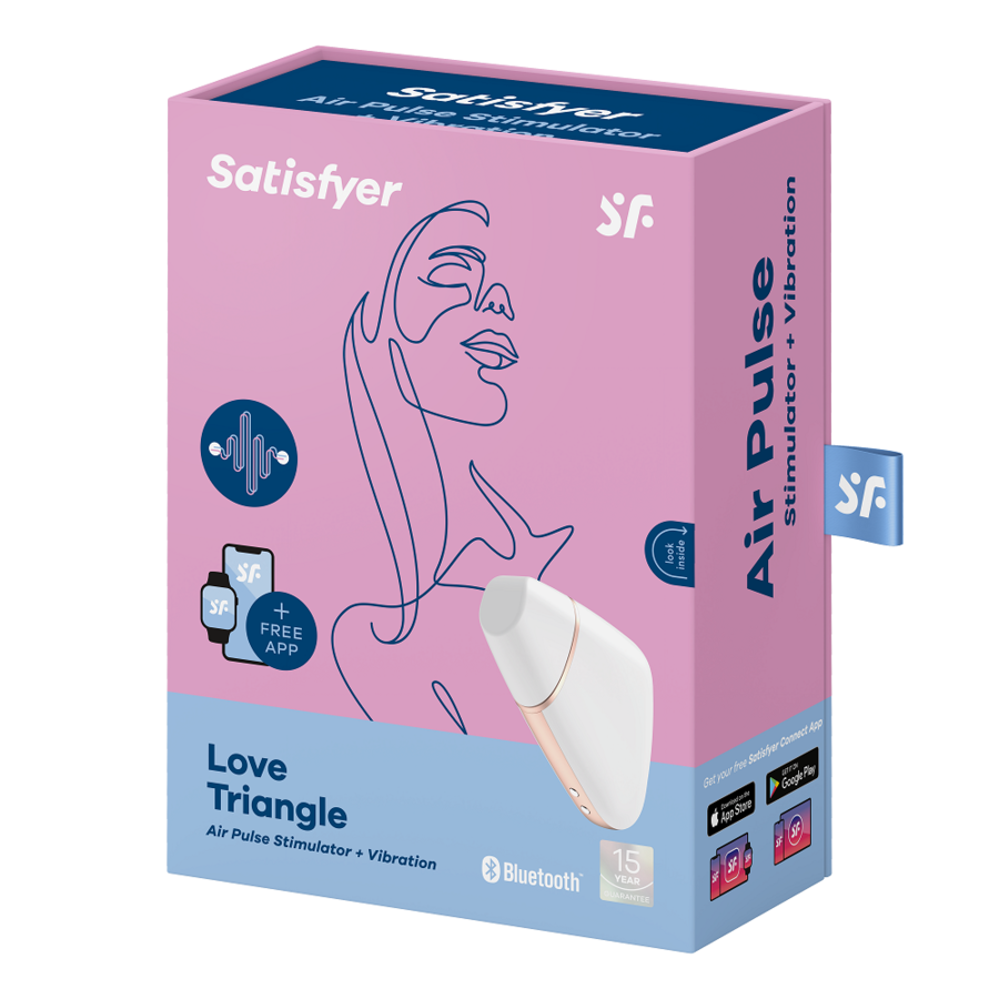 SATISFYER - STIMOLATORE E VIBRATORE A IMPULSI D'ARIA TRIANGOLO AMOROSA NERO