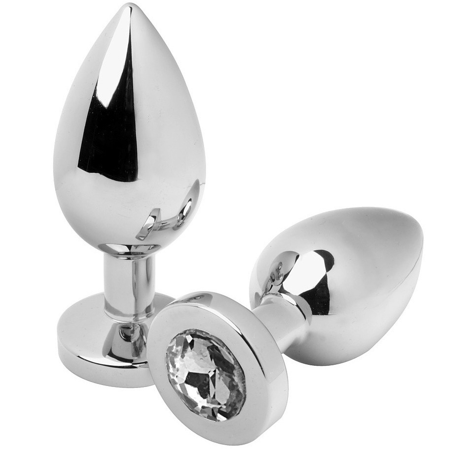 METAL HARD - PLUG ANALE DIAMANTE TRASPARENTE MEDIO 7,62 CM