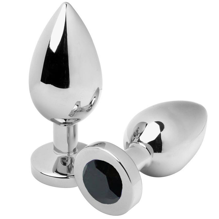 METAL HARD - PLUG ANALE DIAMOND NERO MEDIO 7,62 CM
