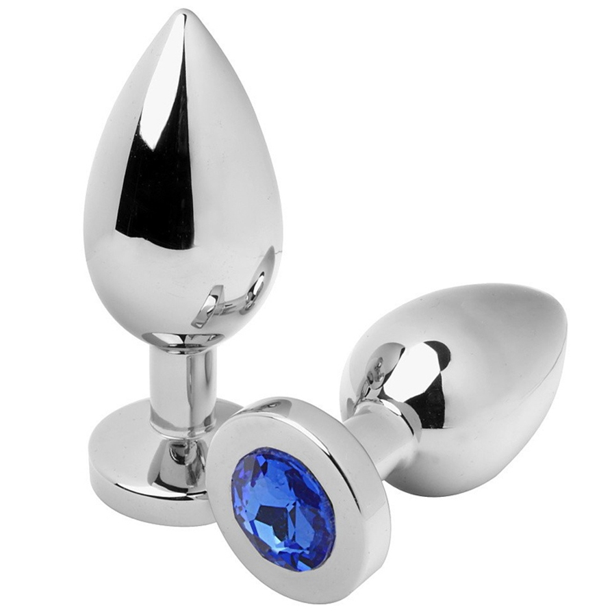 METAL HARD - PLUG ANALE DIAMOND BLUE MEDIUM 7.62CM