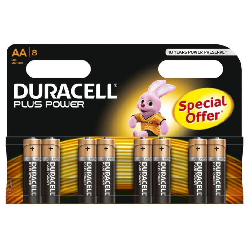 DURACELL - BATTERIA PLUS POWER AA LR6 8 UNITÀ