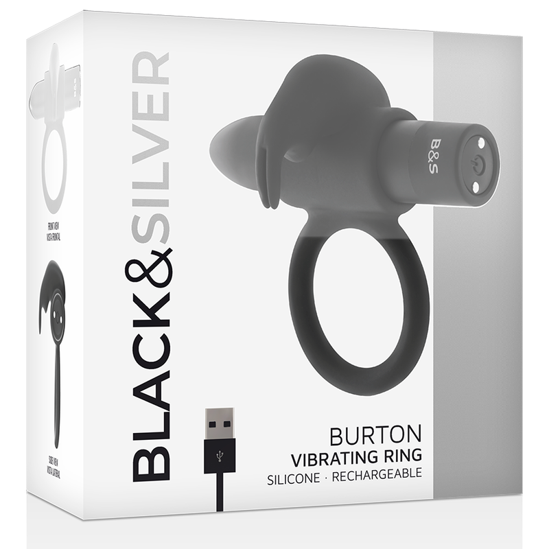NERO&ARGENTO - ANELLO VIBRANTE A 10 MODALITÀ BURTON NERO