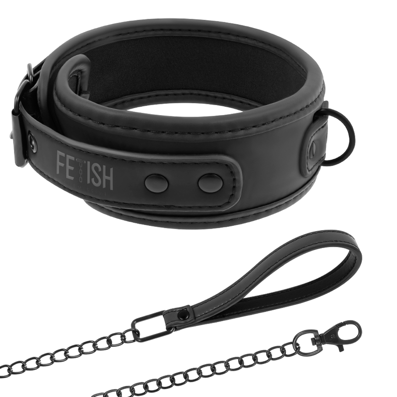 FETISH SUBMISSIVE - COLLANA CON CATENA RIVESTITA IN NOPRENE