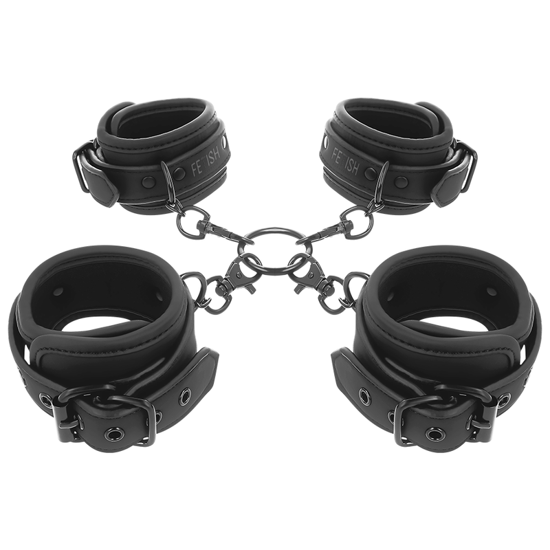 FETISH SUBMISSIVE - SET DI MANETTE PER MANI E CAVIGLIA CON FODERA IN NOPRENE