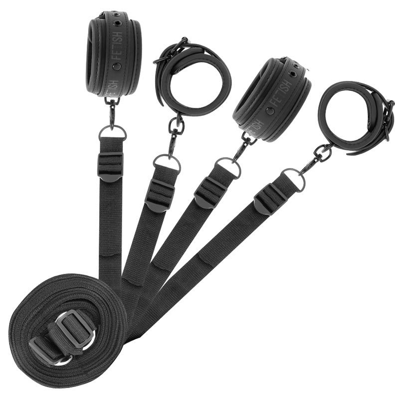 FETISH SUBMISSIVE - SET DI MANETTE E LACCI CON FODERA IN NOPRENE