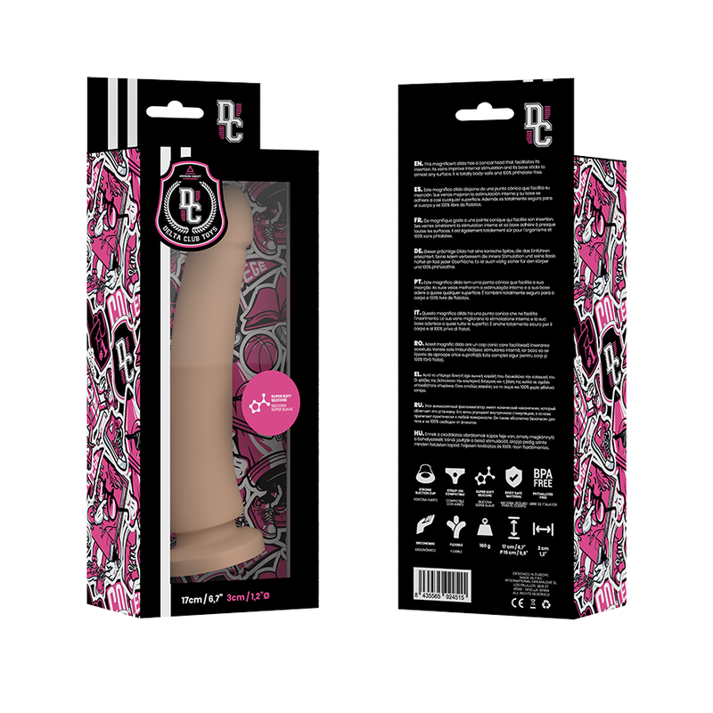 DELTA CLUB - JUGUETES DILDO SILICONA MÉDICA NATURAL 17 CM -O- 3 CM