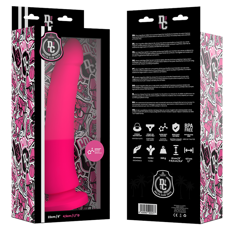 DELTA CLUB - TOYS DILDO ROSA IN SILICONE MEDICO 23 CM -O- 4,5 CM