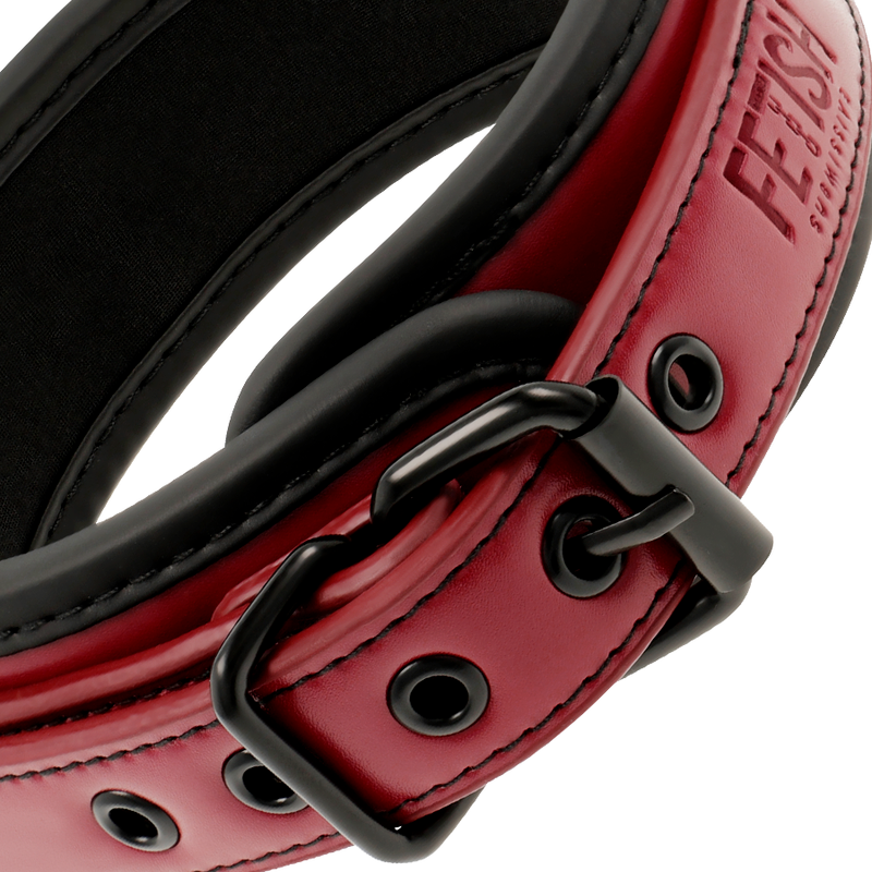FETISH SUBMISSIVE DARK ROOM - COLLANA CON CATENA RIVESTITA IN NEOPRENE