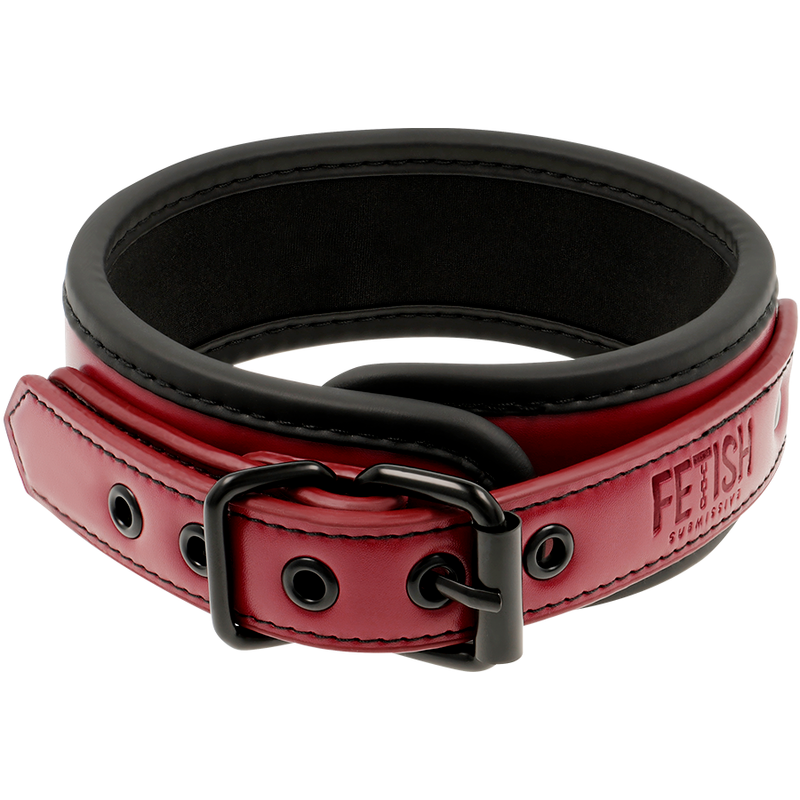 FETISH SUBMISSIVE DARK ROOM - COLLANA CON CATENA RIVESTITA IN NEOPRENE
