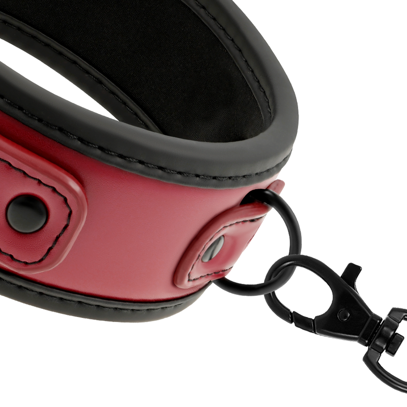 FETISH SUBMISSIVE DARK ROOM - COLLANA CON CATENA RIVESTITA IN NEOPRENE
