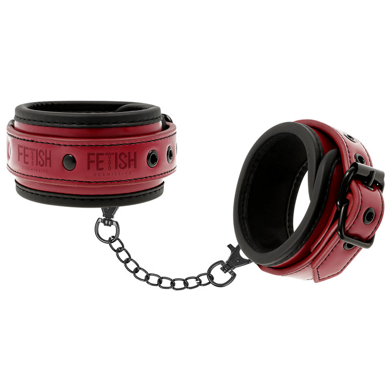 FETISH SUBMISSIVE DARK ROOM - MANETTE ALLA CAVIGLIA IN PELLE VEGANA CON FODERA IN NEOPRENE