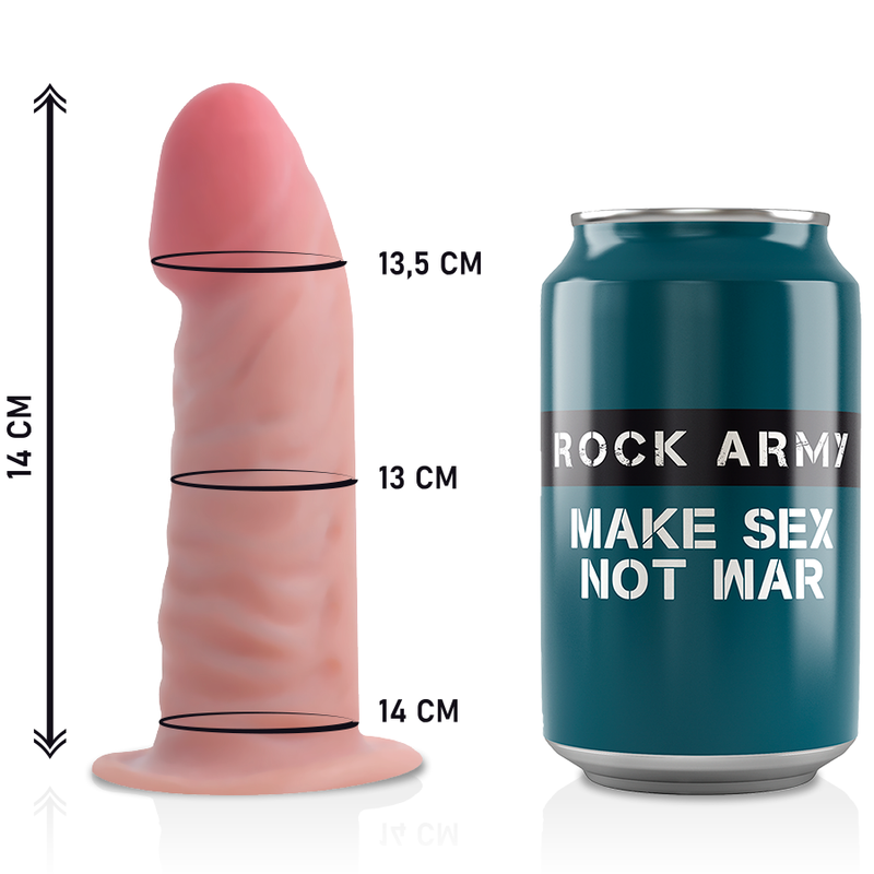 ROCKARMY - IMBRACATURA + DILDO REALISTICO TIGRE A DOPPIA DENSITÀ 14 CM -O- 4,46 CM