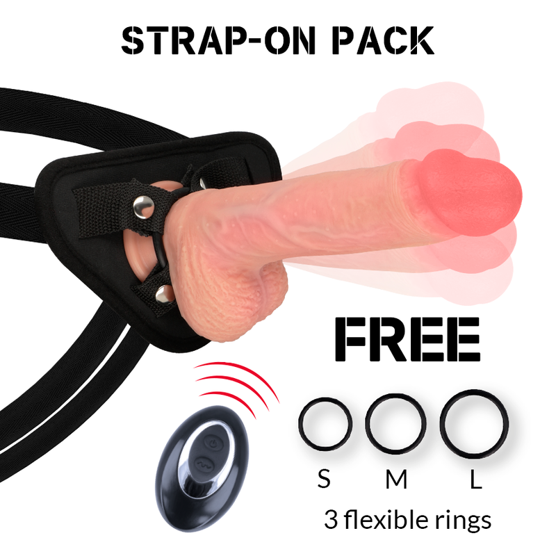 ROCKARMY - IMBRACATURA + VIBRATORE IN SILICONE LIQUIDO PREMIUM APACHE TELECOMANDO 20,5 CM -O- 4,62 CM